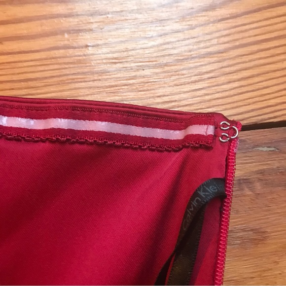 Calvin Klein Red Satin Off the Shoulder Dress, EUC, 8 - Picture 11 of 15